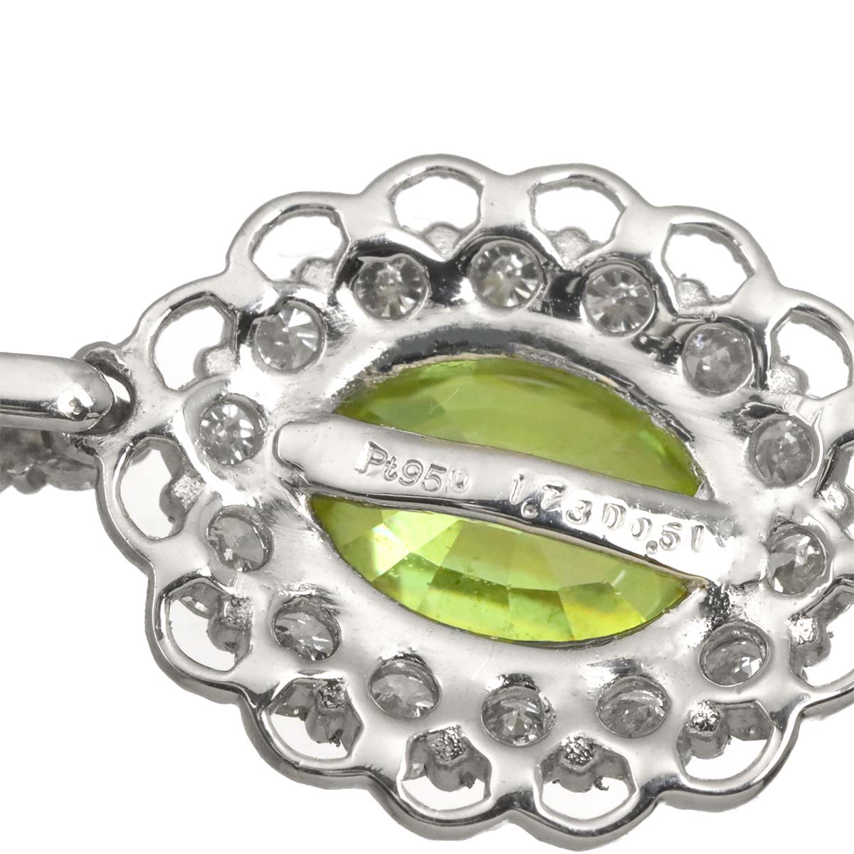 Sphene 1.78ct Diamond 0.51ct Pendant Top Pt Platinum