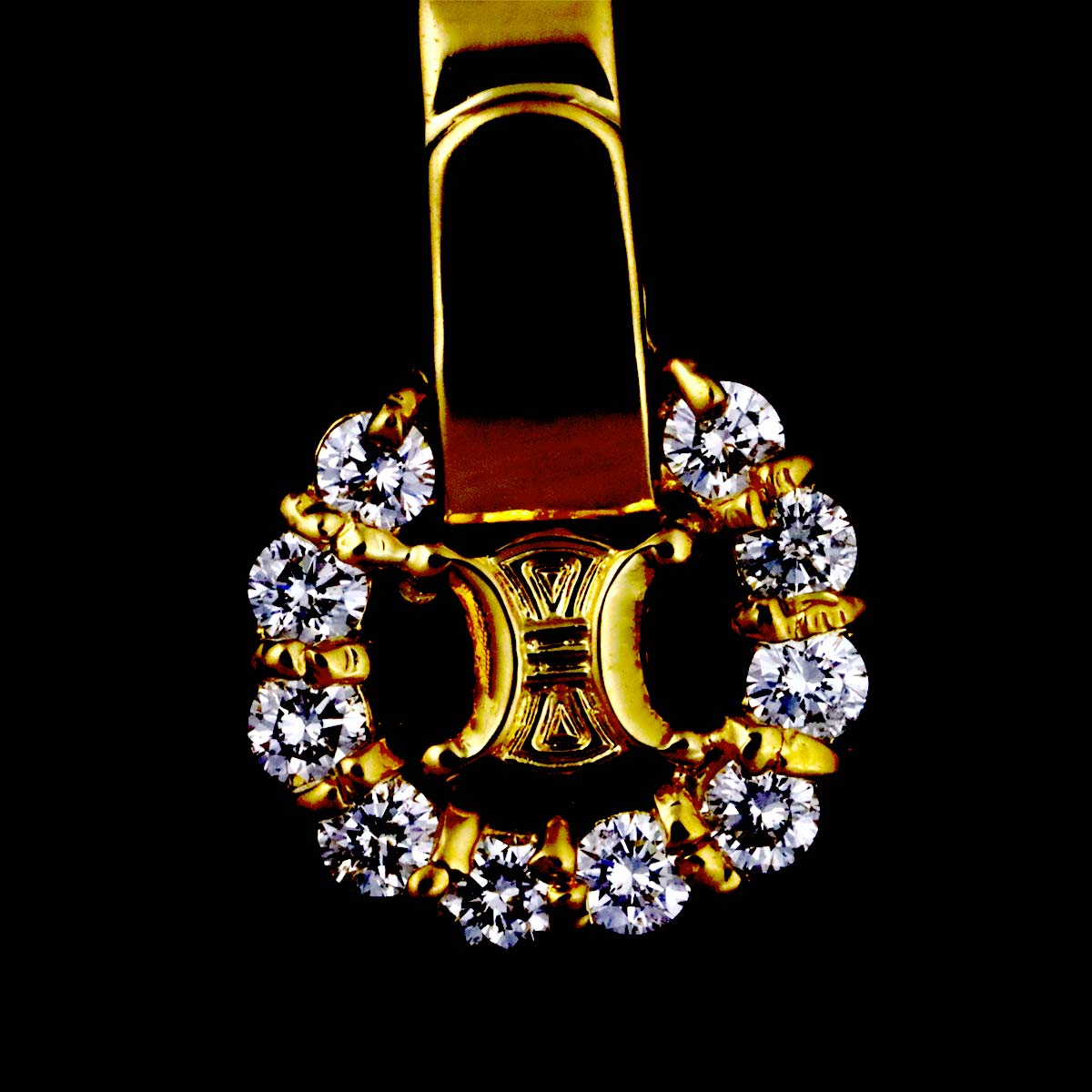 Triomphe Diamond 0.16ct Pendant Top K18 Yellow Gold 750