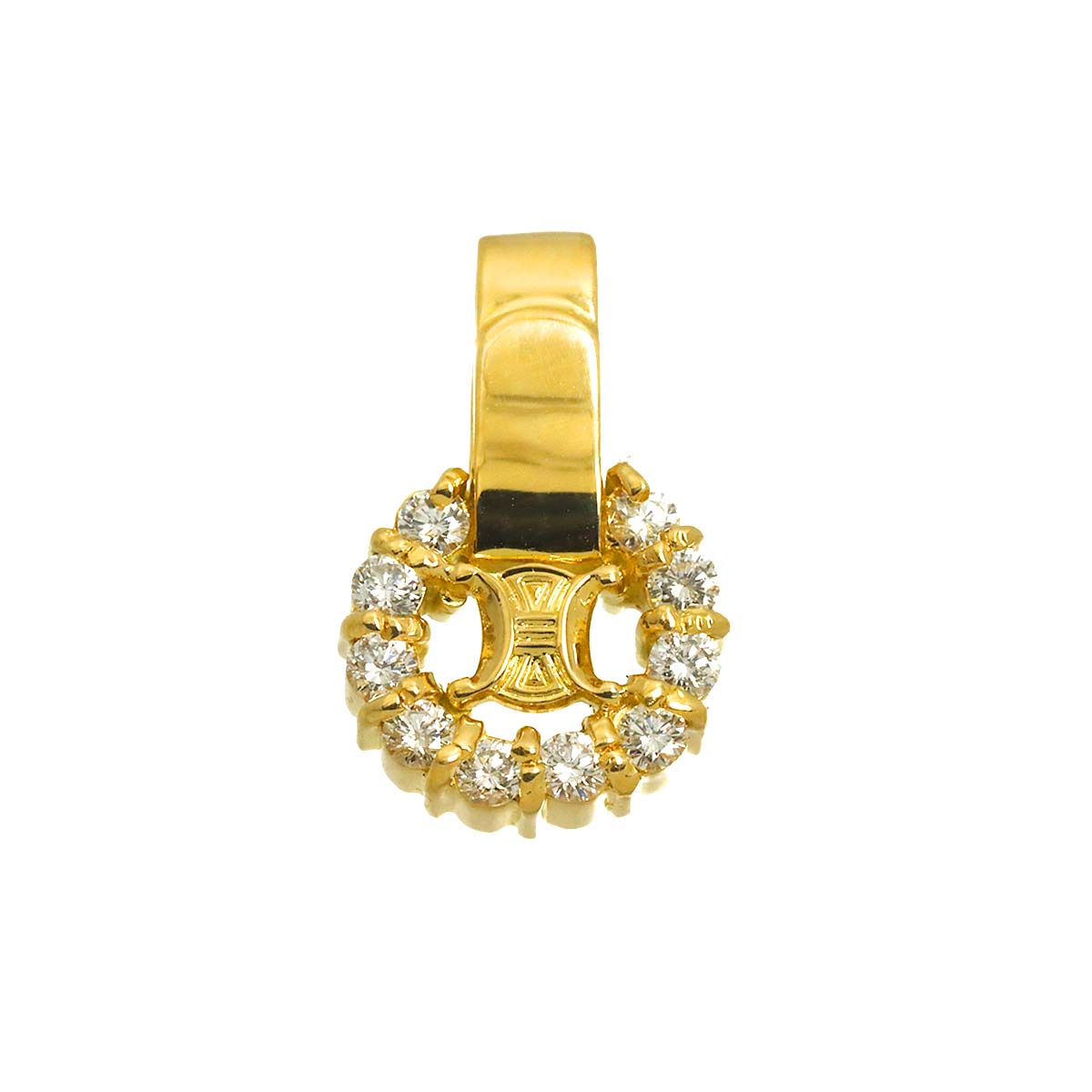 Triomphe Diamond 0.16ct Pendant Top K18 Yellow Gold 750