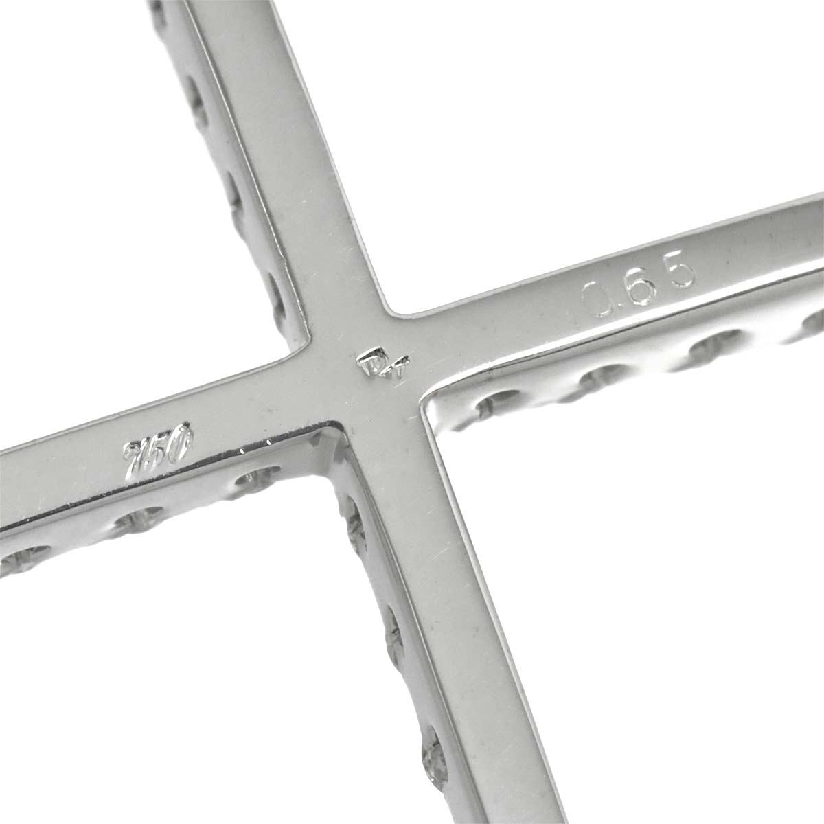 Cross Motif Diamond 0.65ct Necklace 18K White Gold 750