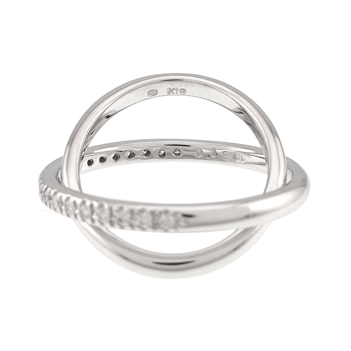 Diamond 0.18ct Ring 18K WG 750 size5.5-5.75(US)