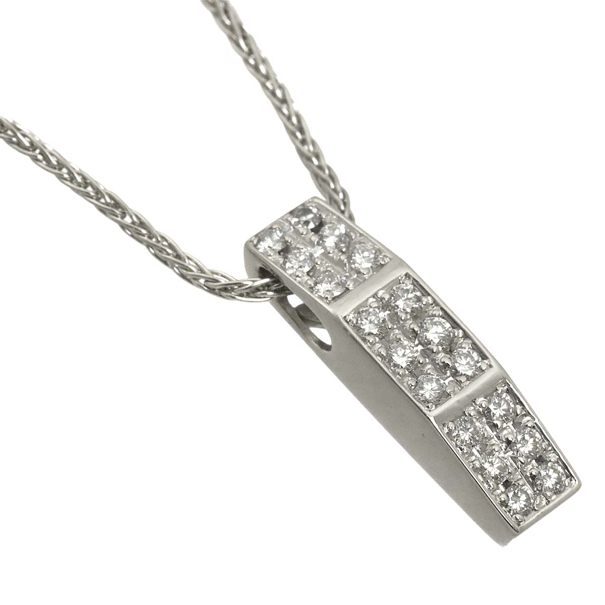 Diamond 0.35ct Ruby 0.02ct Necklace Platinum