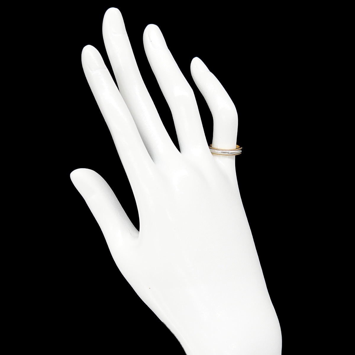 Milgrain Band Ring 18K 750 YG Platinum Size4(US)