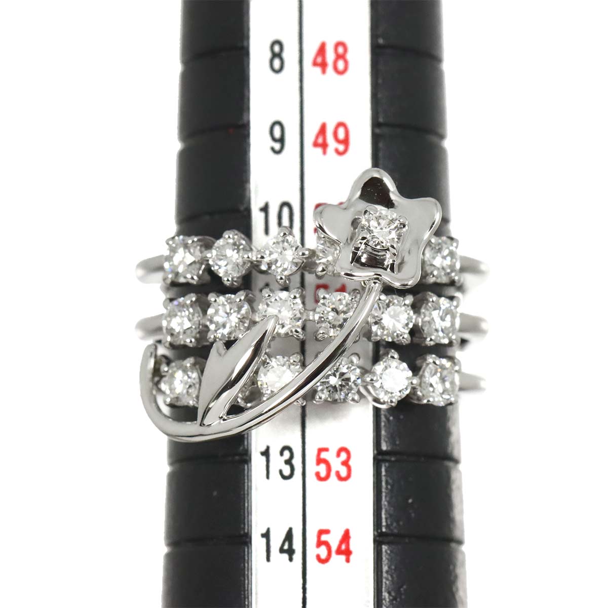Diamond 1.10ct Ring 18K White Gold 750 Size5.5-5.75(US)