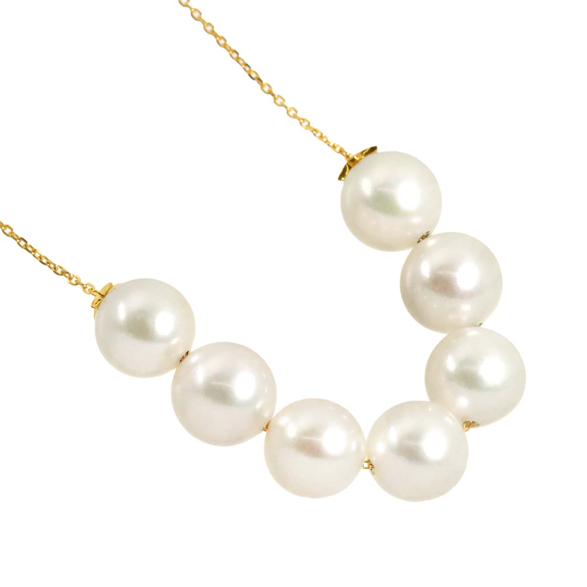 Akoya Pearl 7.6mm Necklace 18K YG 750
