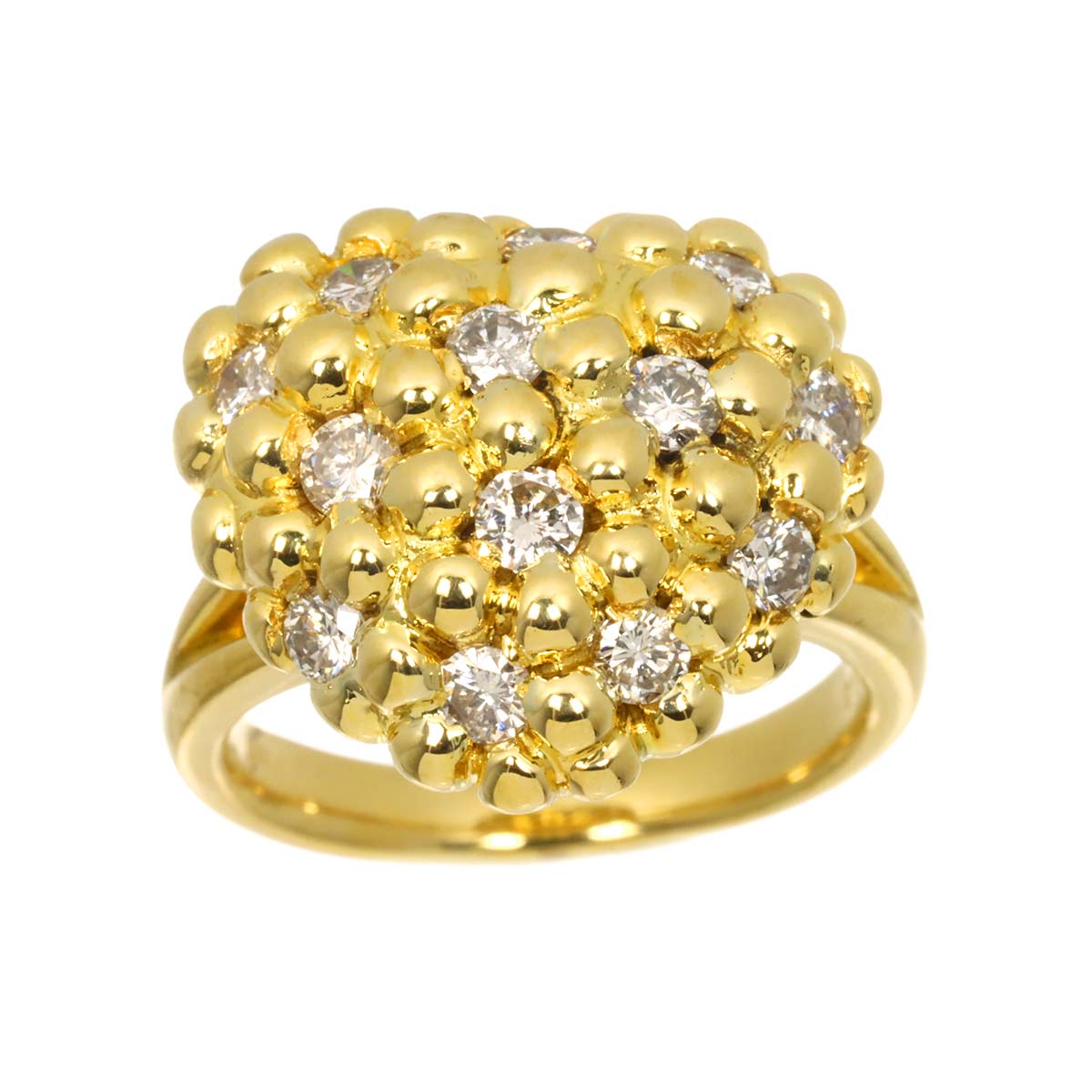 Diamond 0.92ct Ring 18K YG Yellow Gold 750 Size5.75-6(US)