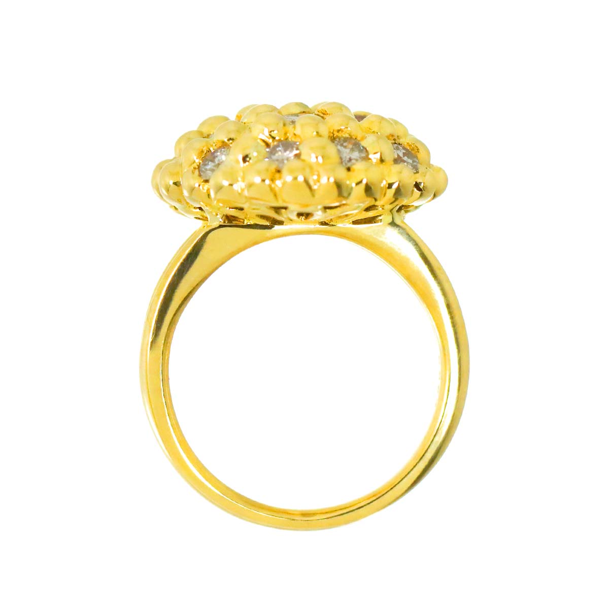 Diamond 0.92ct Ring 18K YG Yellow Gold 750 Size5.75-6(US)