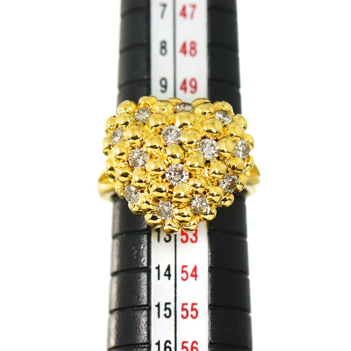 Diamond 0.92ct Ring 18K YG Yellow Gold 750 Size5.75-6(US)