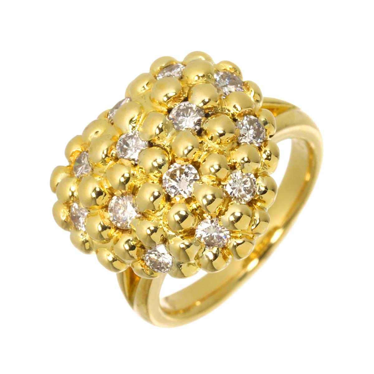 Diamond 0.92ct Ring 18K YG Yellow Gold 750 Size5.75-6(US)