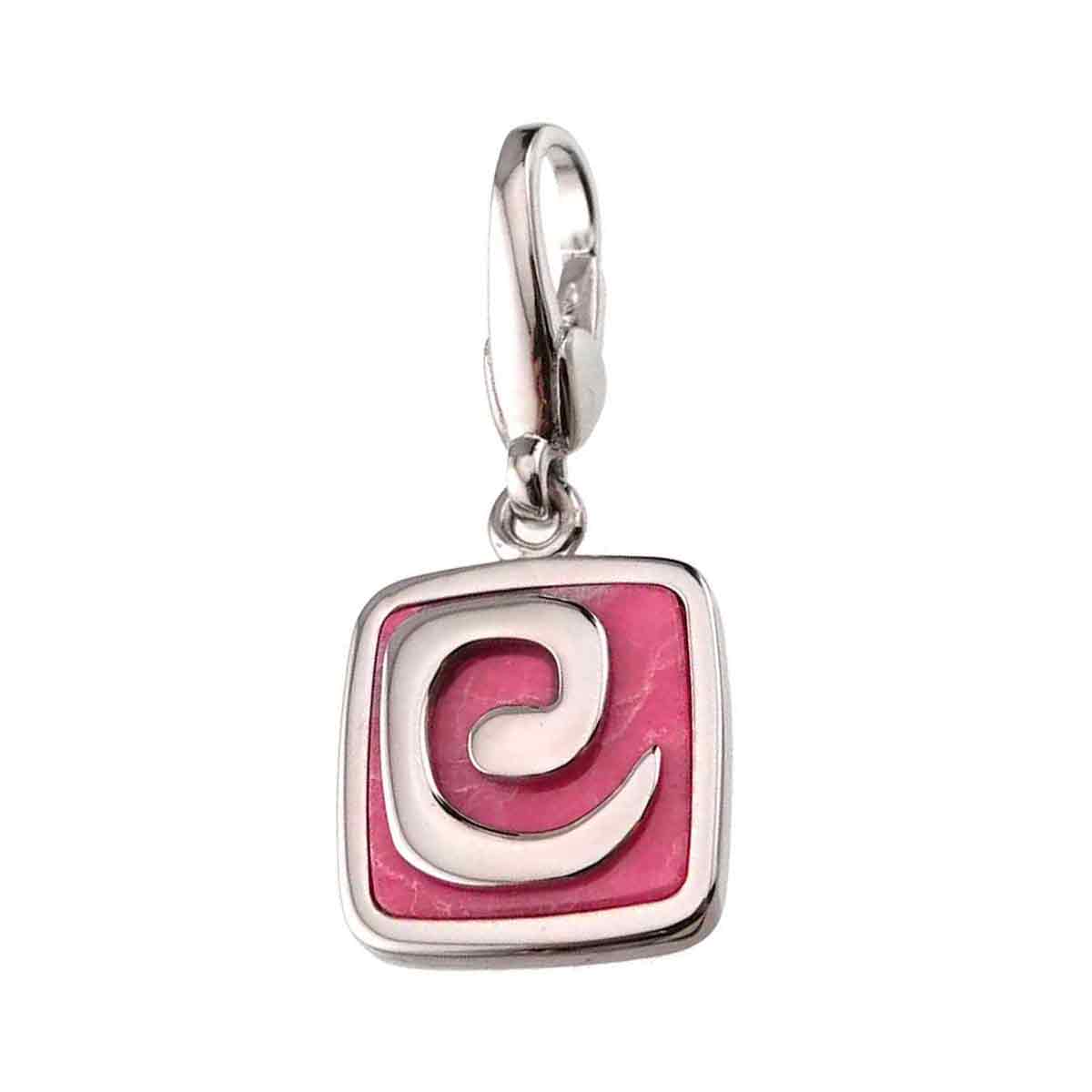 Rhodochrosite Pendant Top Charm 18K White Gold 750
