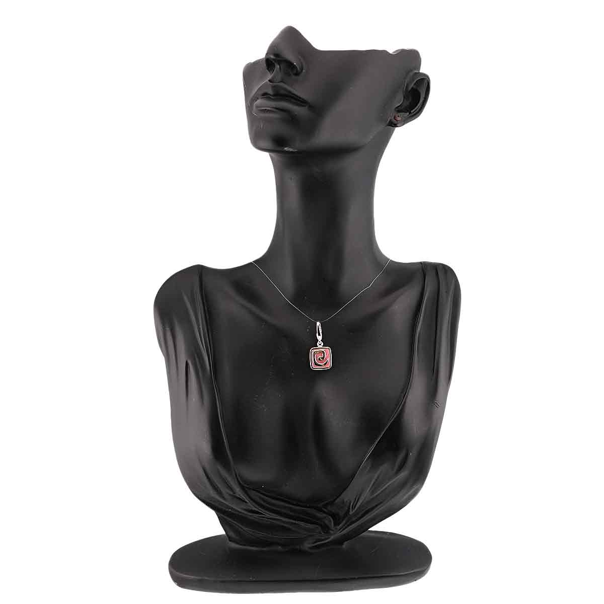 Rhodochrosite Pendant Top Charm 18K White Gold 750