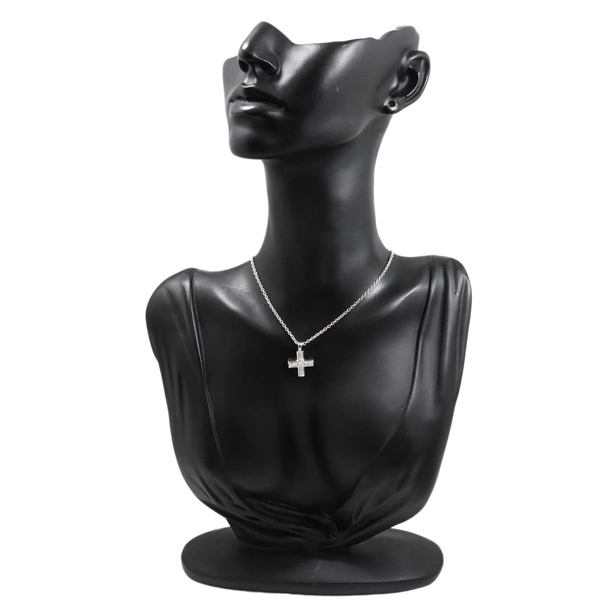 Cross Diamond Necklace K18 18K WG White Gold 750