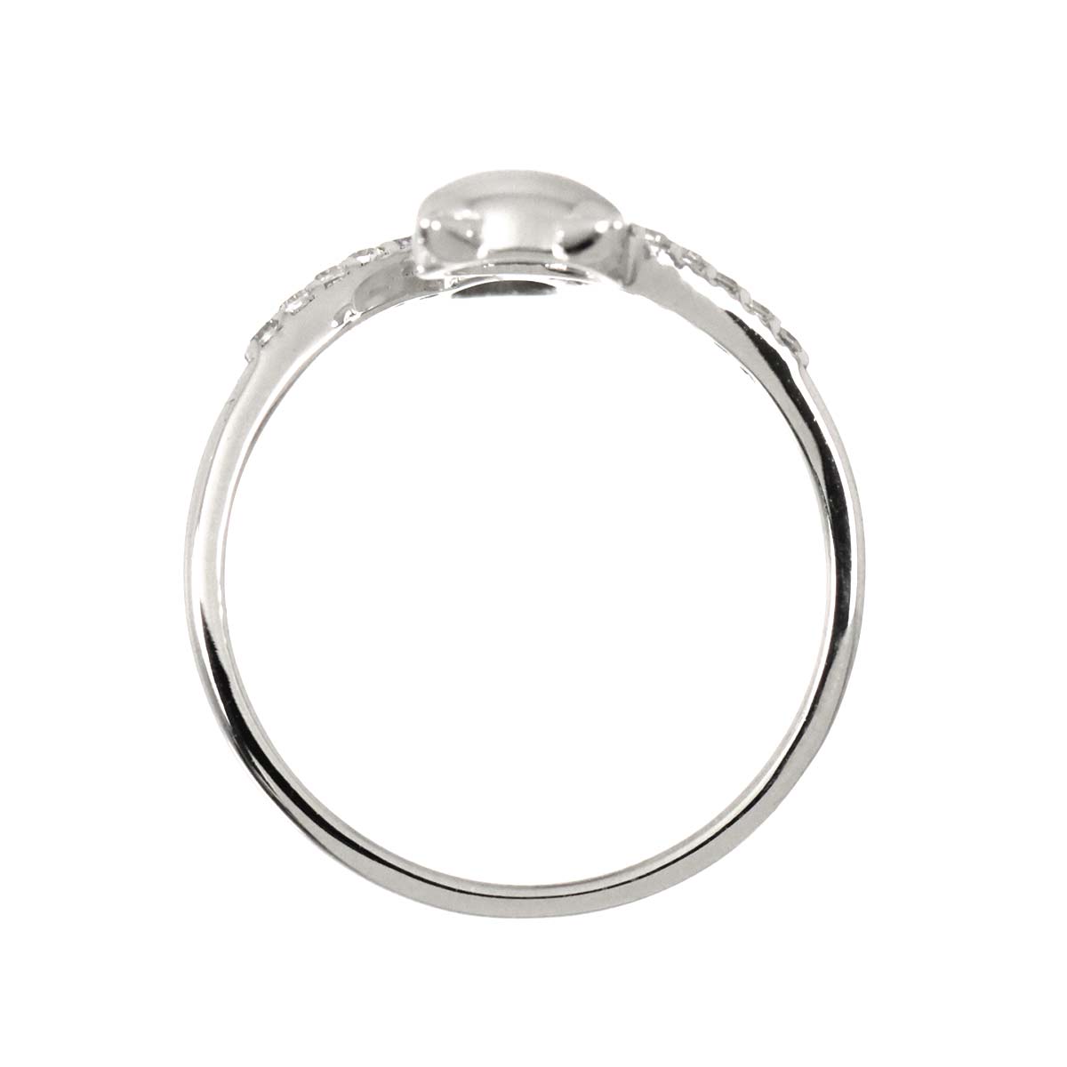 Diamond 0.08ct Ring 18K K18 WG White Gold size5.5-5.75(US)