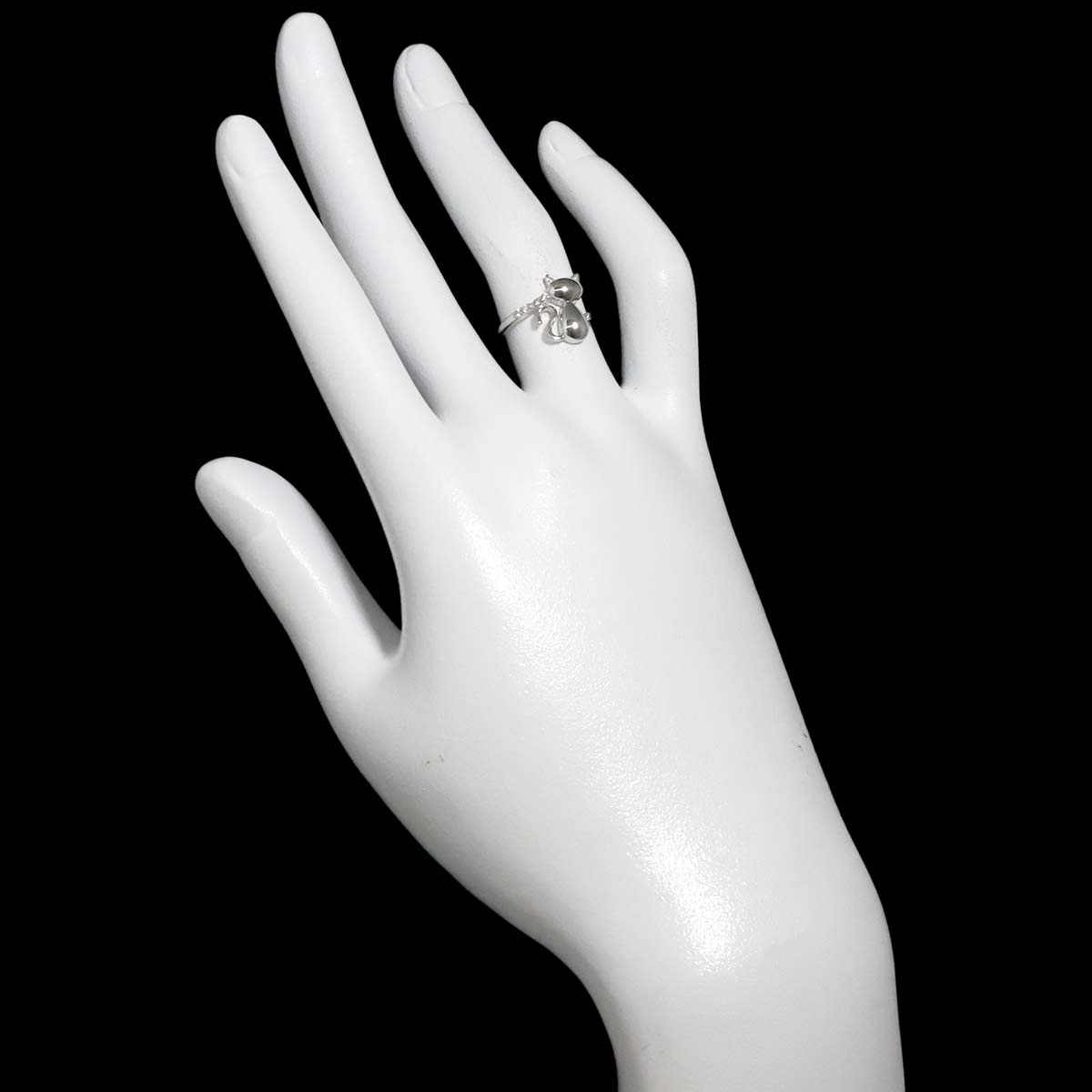 Diamond 0.08ct Ring 18K K18 WG White Gold size5.5-5.75(US)