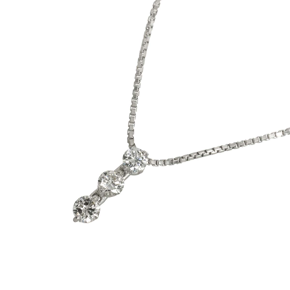 Diamond 0.34ct Necklace 18K WG White Gold 750