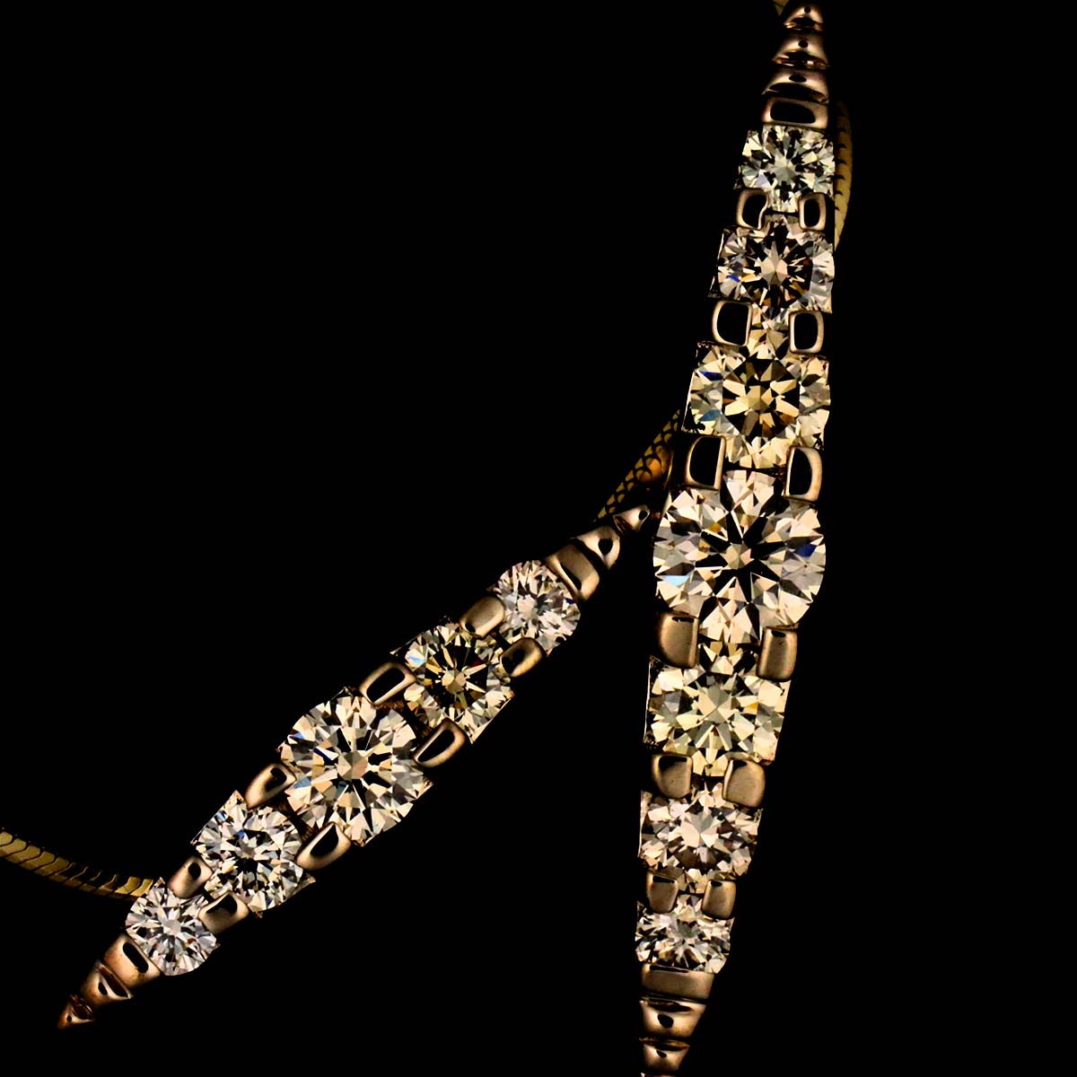 Diamond 1.20ct Necklace 18K Brown Gold 750
