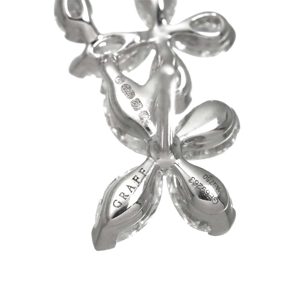 Butterfly Diamond Earrings Pierced 18K WG 750