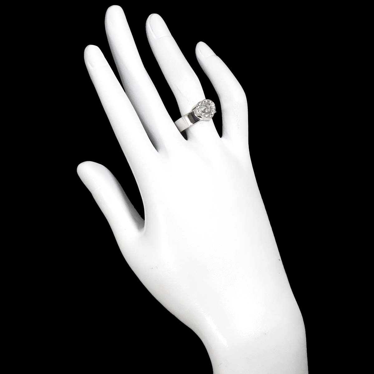 Happy Diamond Heart Ring 18K White Gold 750 Size5.75-6(US)