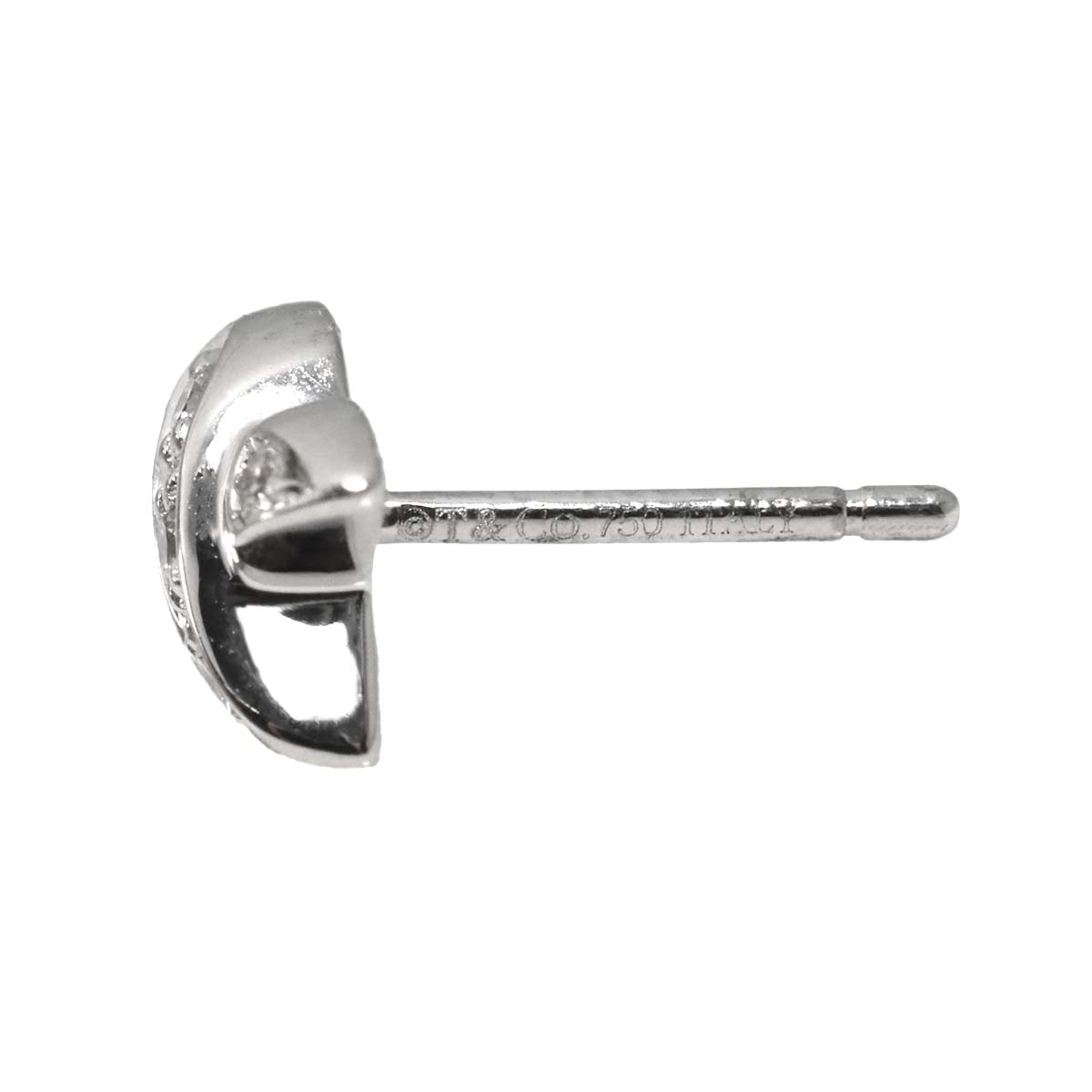 Signature Diamond Earrings Pierced 18K WG 750