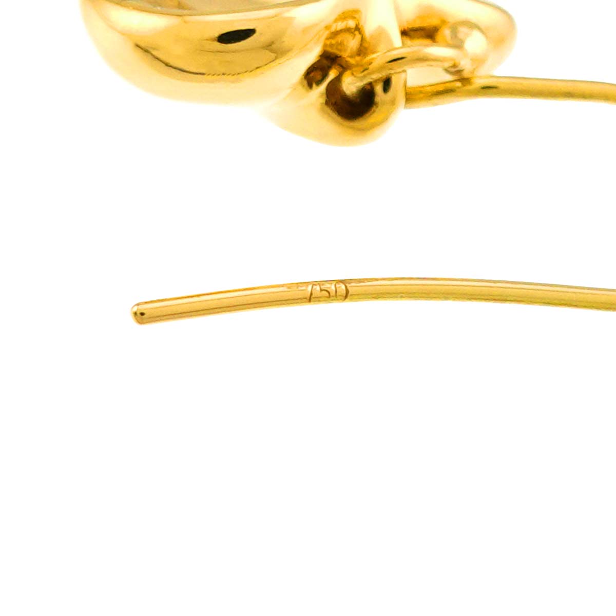 Full Heart Earrings Pierced 18K Yellow Gold 750