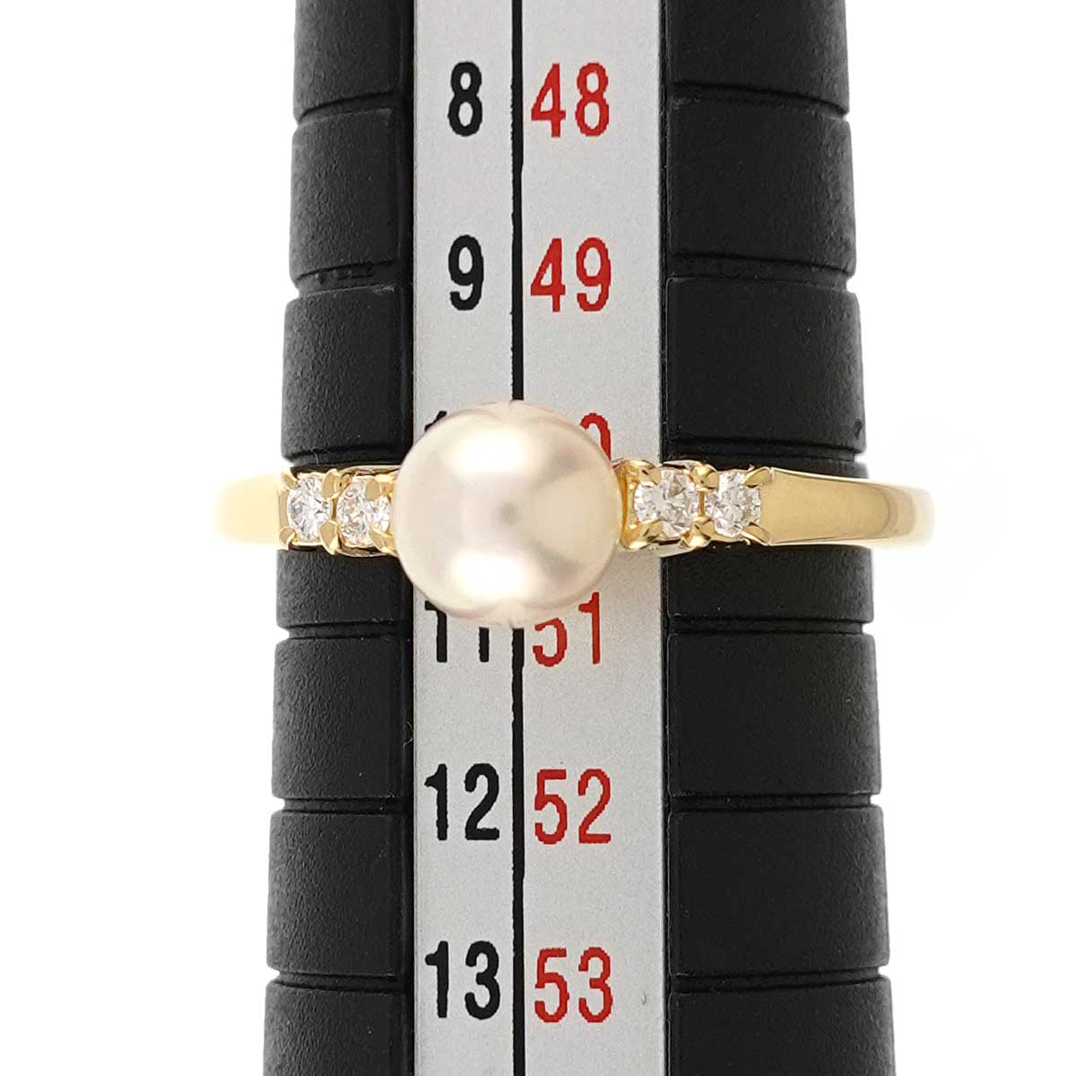Akoya Pearl 5.6mmiamond Ring 18K YG 750 Size5.25(US)
