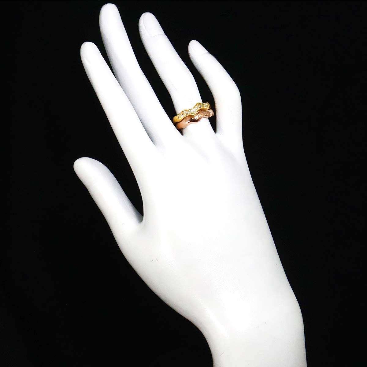 Diamond Ring 18K YG PG 750 size5.75-6(US)