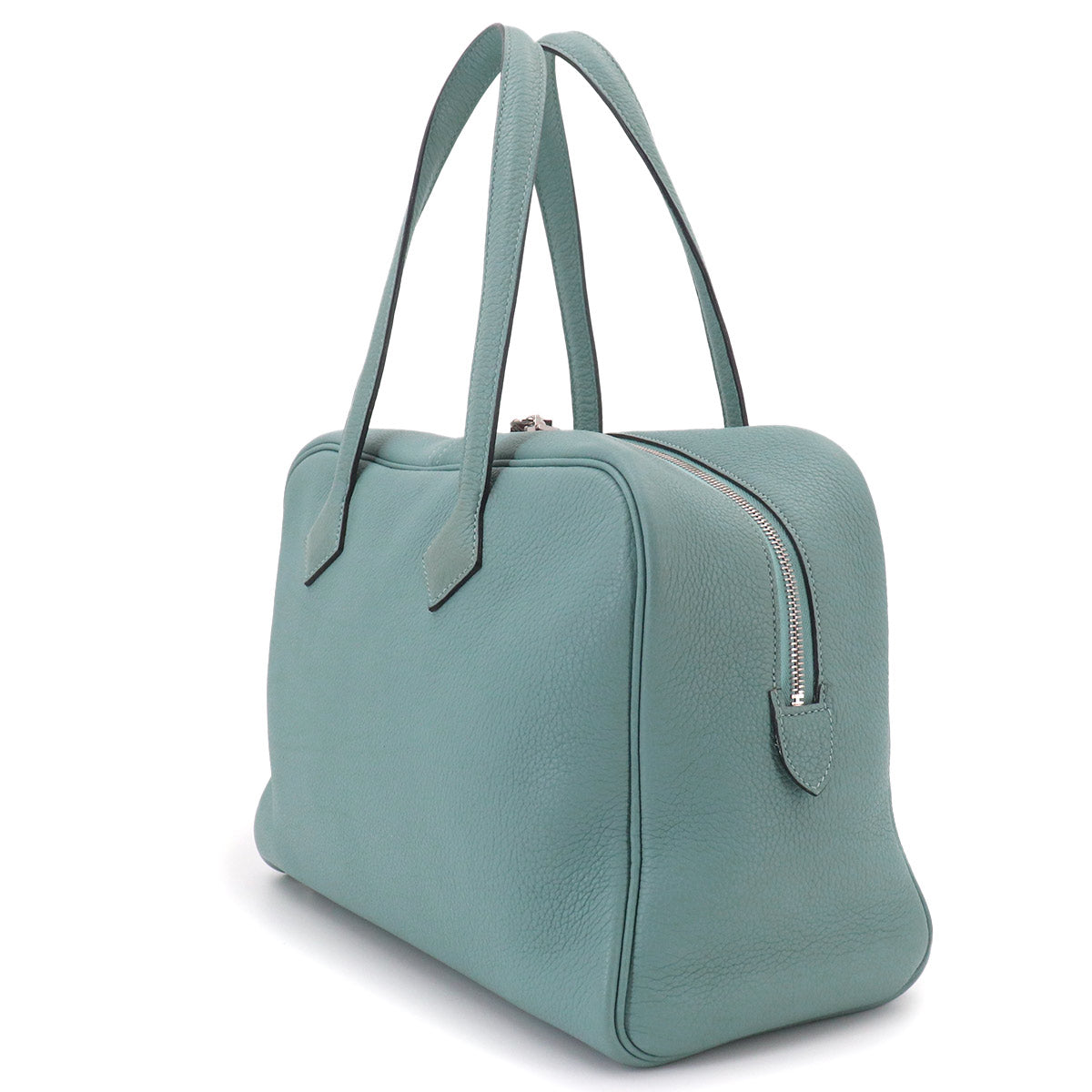 Victoria 35 Hand Bag Taurillon Clemence Ciel Purse