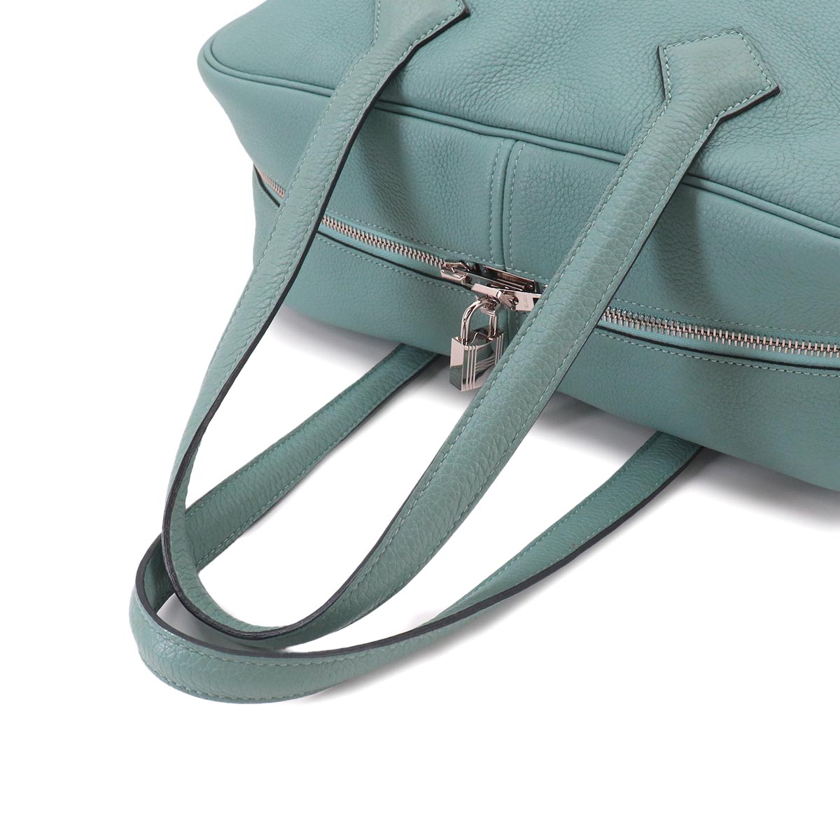 Victoria 35 Hand Bag Taurillon Clemence Ciel Purse