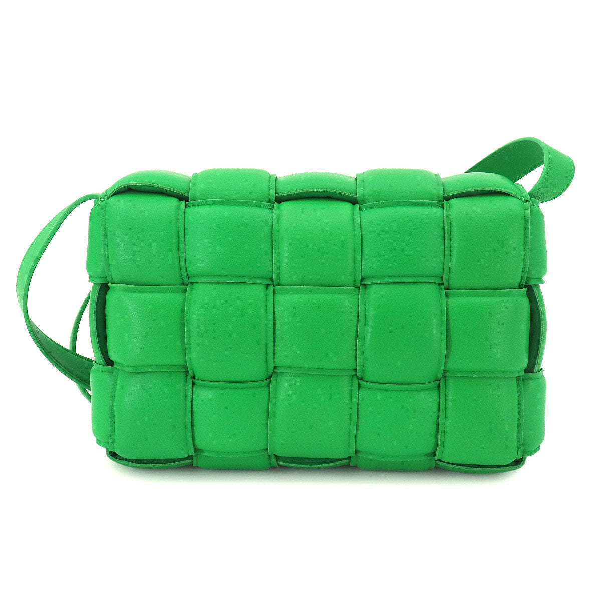 Intrecciato Padded Cassette Shoulder Bag Green