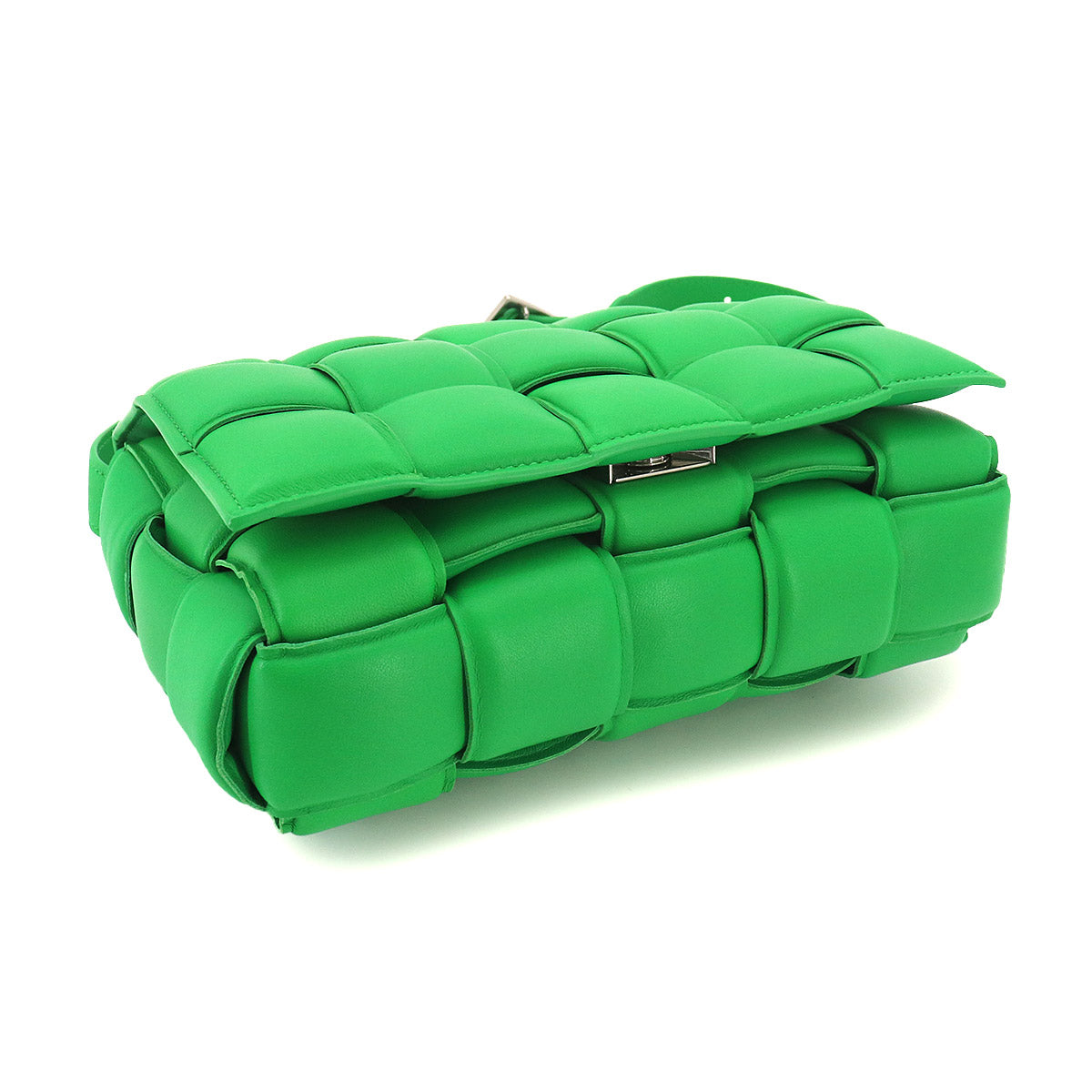 Intrecciato Padded Cassette Shoulder Bag Green