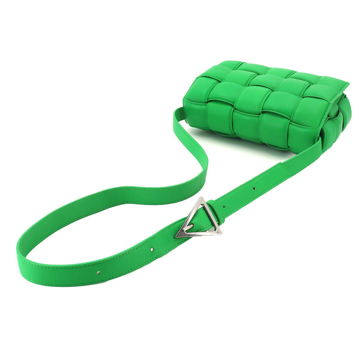 Intrecciato Padded Cassette Shoulder Bag Green