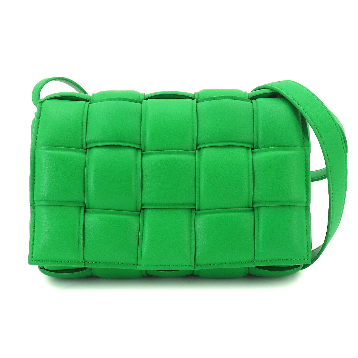 Intrecciato Padded Cassette Shoulder Bag Green