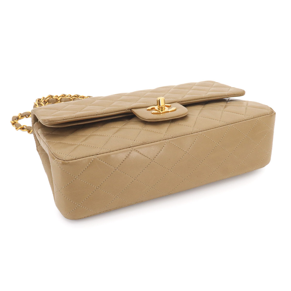 Matelasse 25 Chain Shoulder Bag Leather Beige A01112 11.12