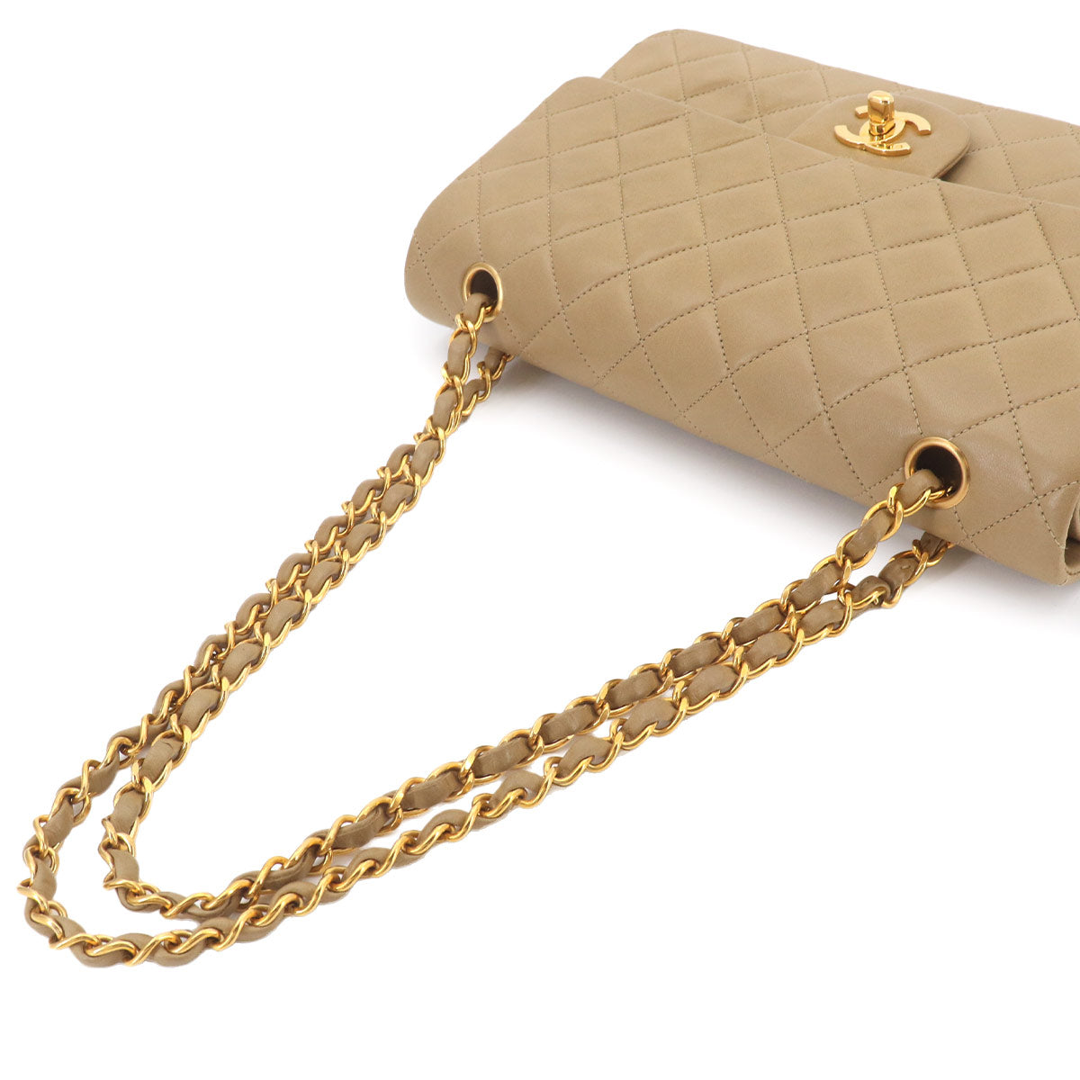 Matelasse 25 Chain Shoulder Bag Leather Beige A01112 11.12