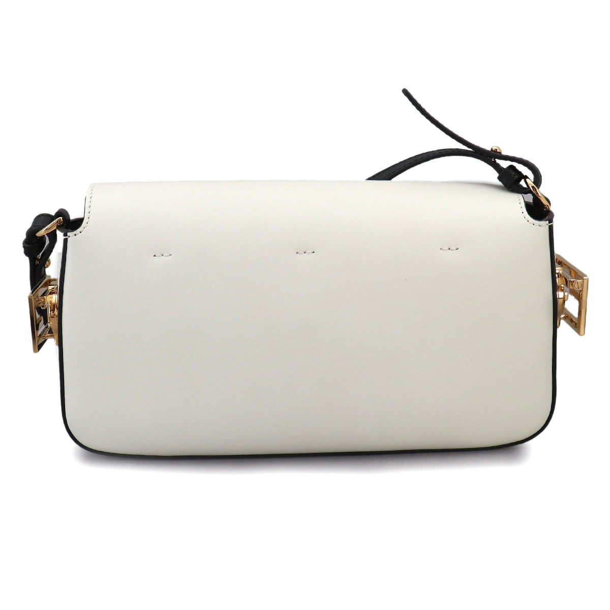 Bucket Twist Hand Shoulder Bag Leather White Black 8BR821