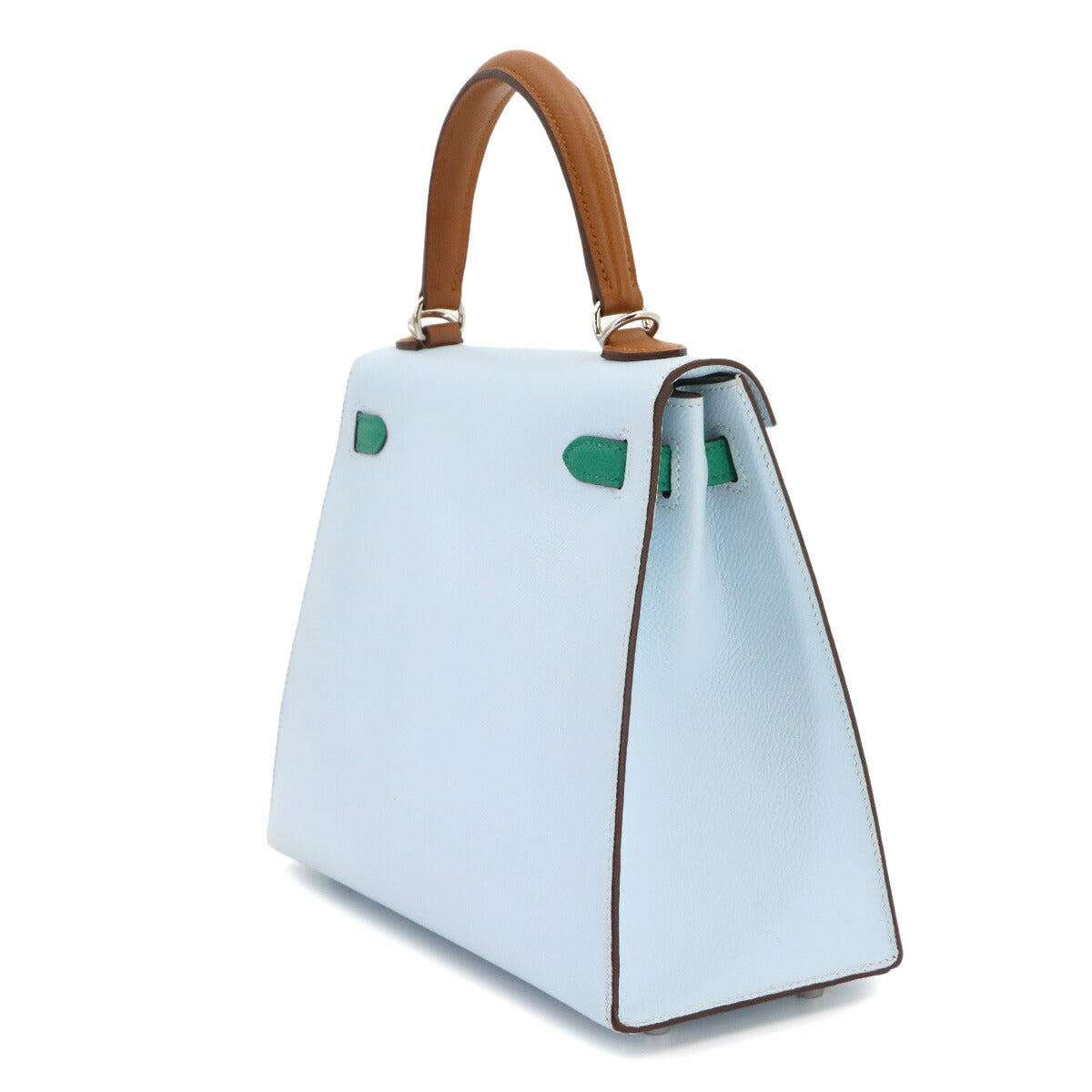Kelly 25 2way Hand Shoulder Bag Epsom Bleu Brume Vert Jade