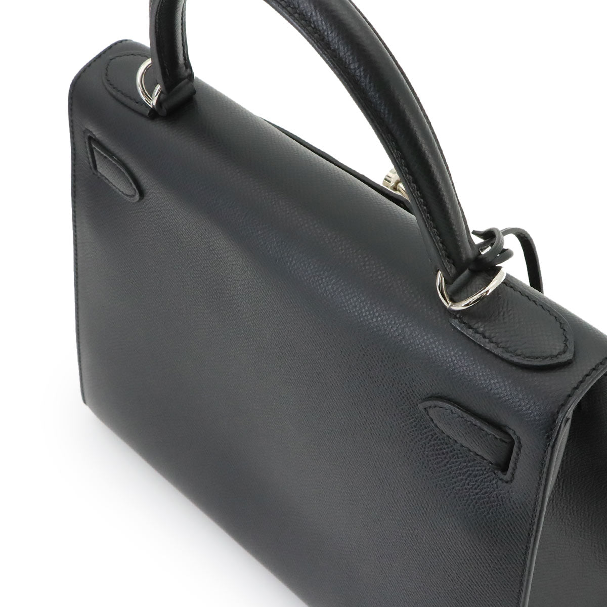 Kelly 28 Veau Epsom Black Hand Shoulder Bag Purse