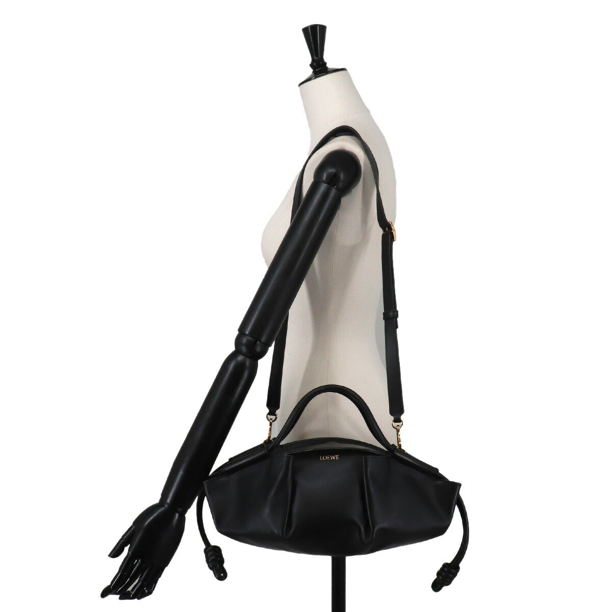 Paseo Small Hand Shoulder Bag Leather Black Purse