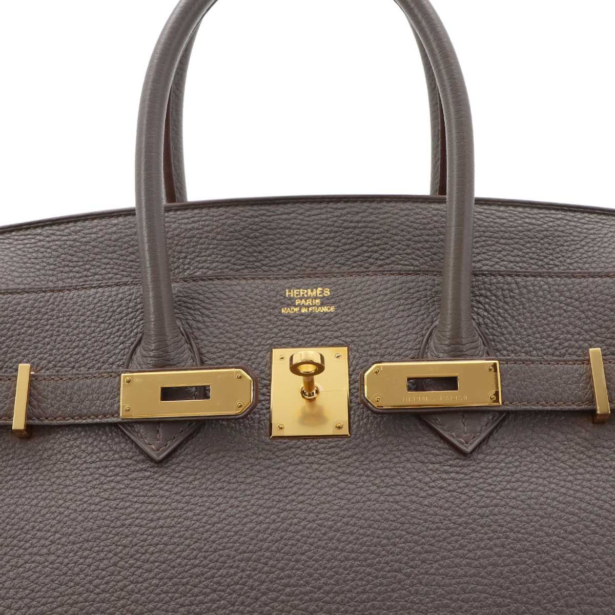 Birkin 35 Togo Etain Hand Bag Gray Purse