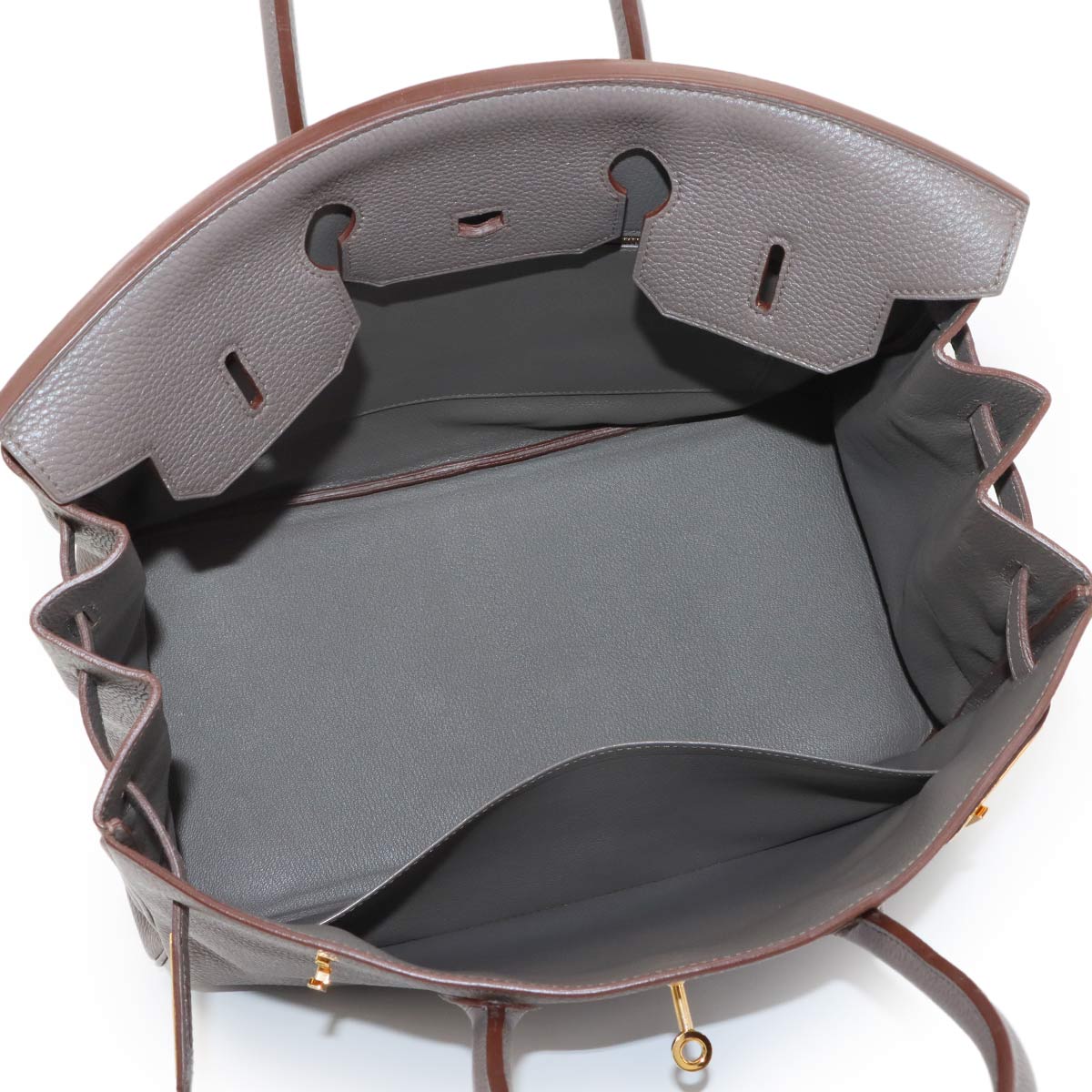 Birkin 35 Togo Etain Hand Bag Gray Purse