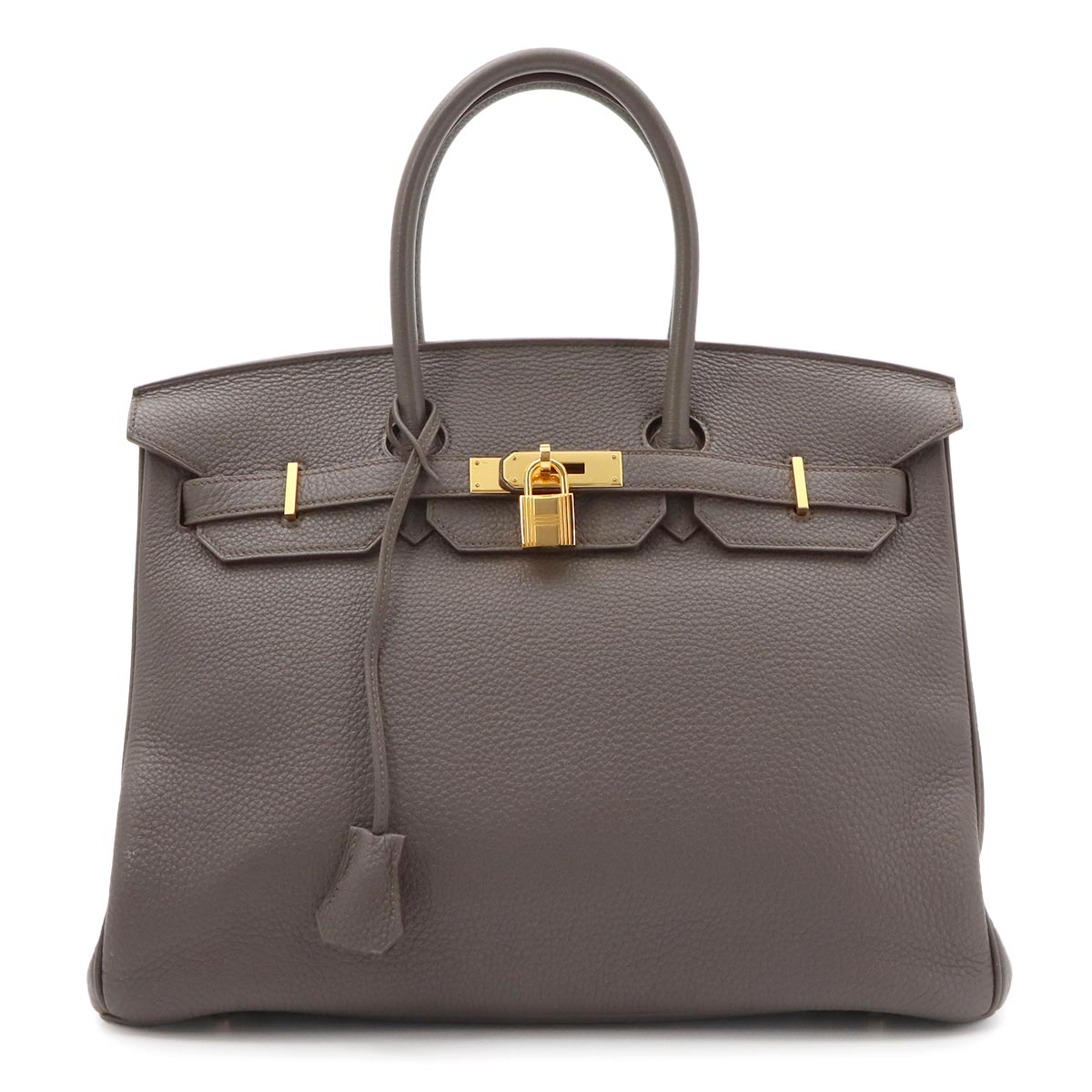 Birkin 35 Togo Etain Hand Bag Gray Purse