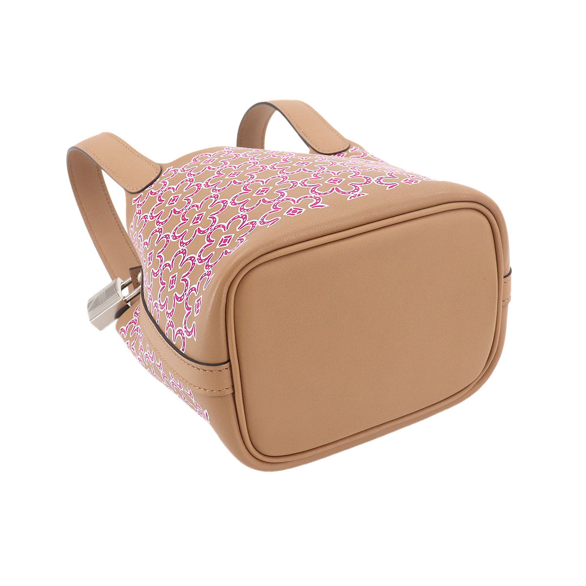 Picotin Lock Micro Lucky Daisy Hand Bag Swift Chai Rose Blanc