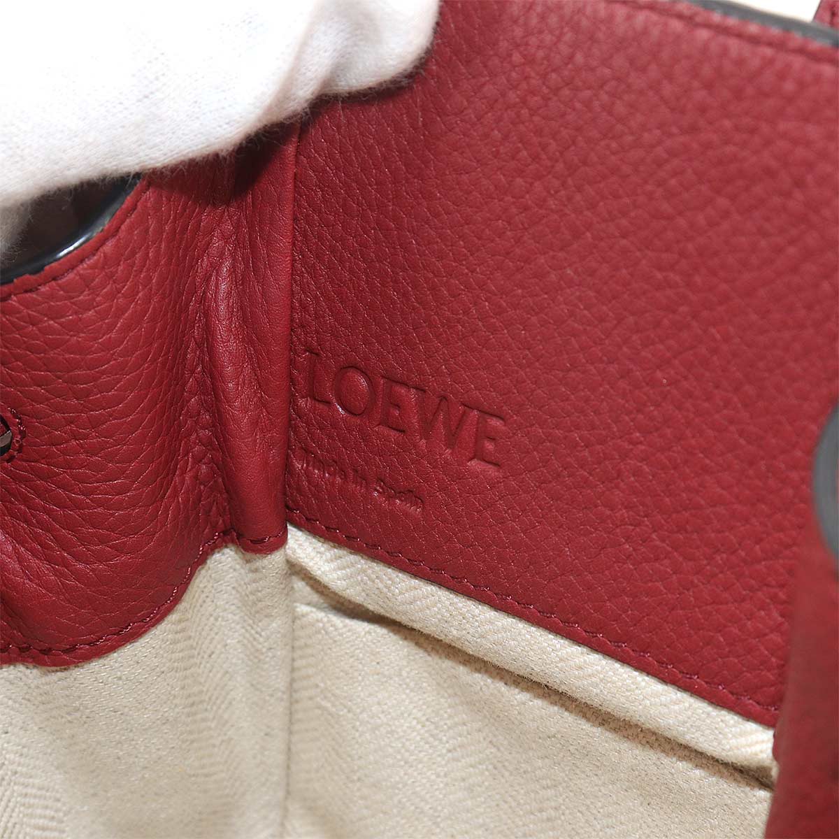 Hammock Drawstring Mini Hand Shoulder Bag Leather Red