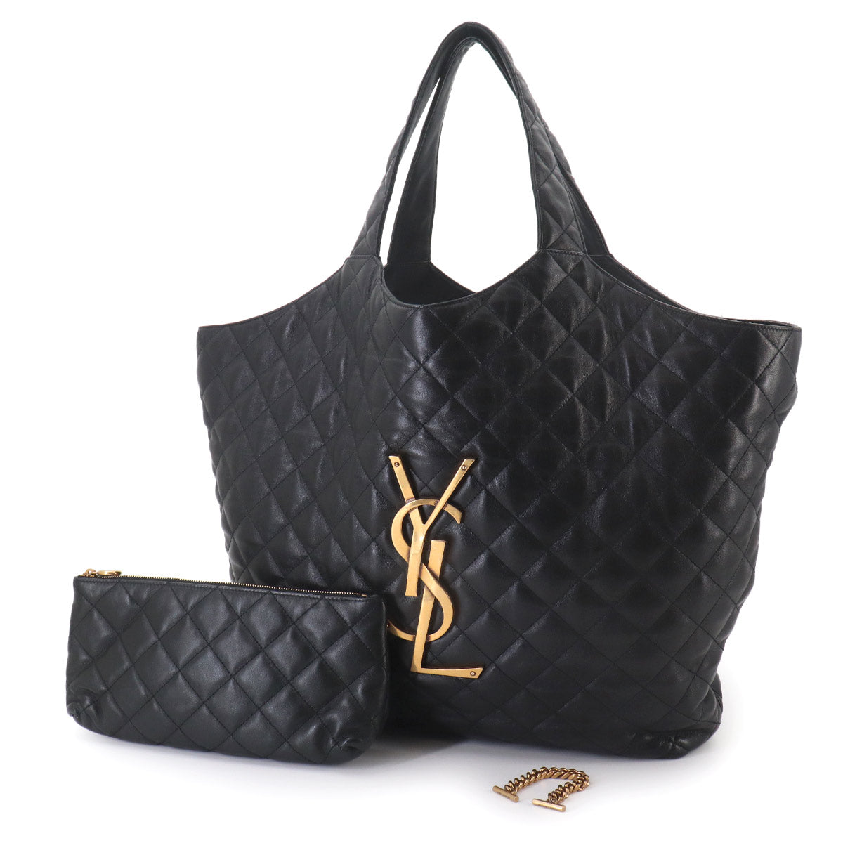 Icare Maxi Shopping Tote Bag Leather Black 698651