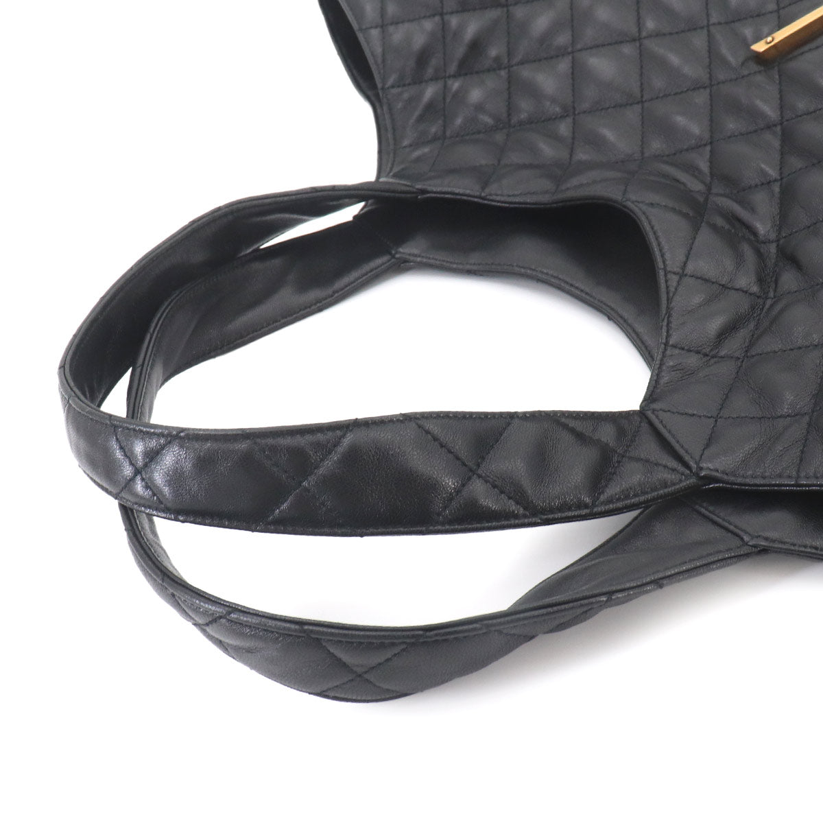 Icare Maxi Shopping Tote Bag Leather Black 698651