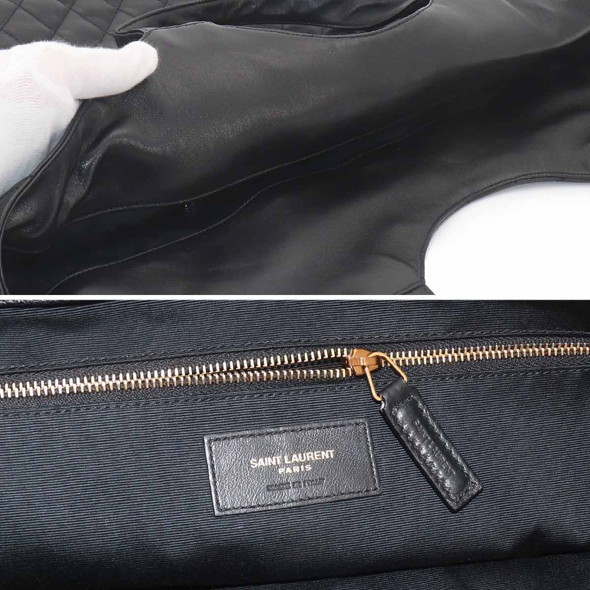 Icare Maxi Shopping Tote Bag Leather Black 698651