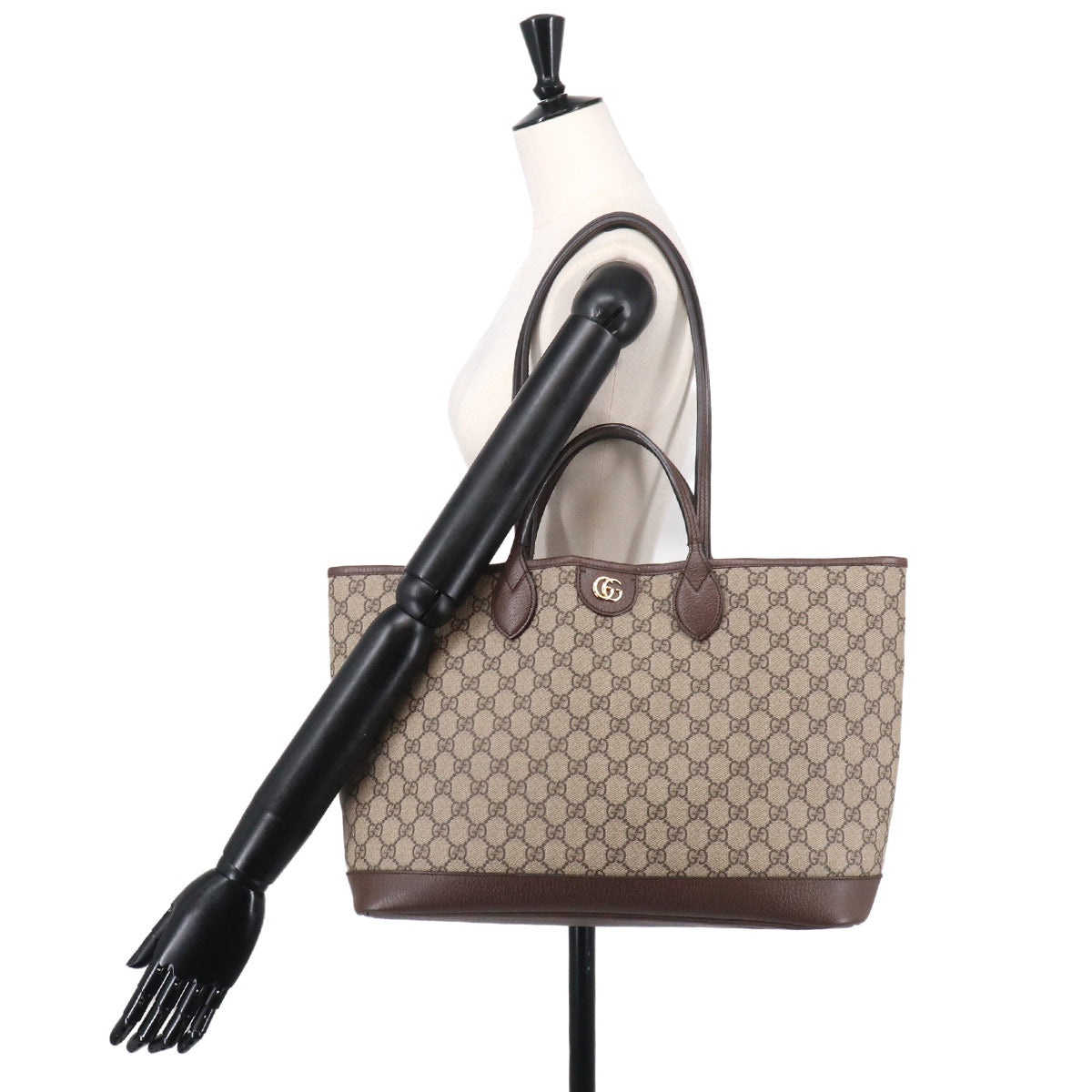 Tote Shoulder Bag GG Supreme Canvas Beige Brown 739730