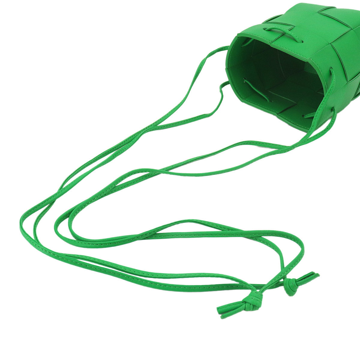 Intrecciato Mini Cassette Bucket Bag Shoulder Green