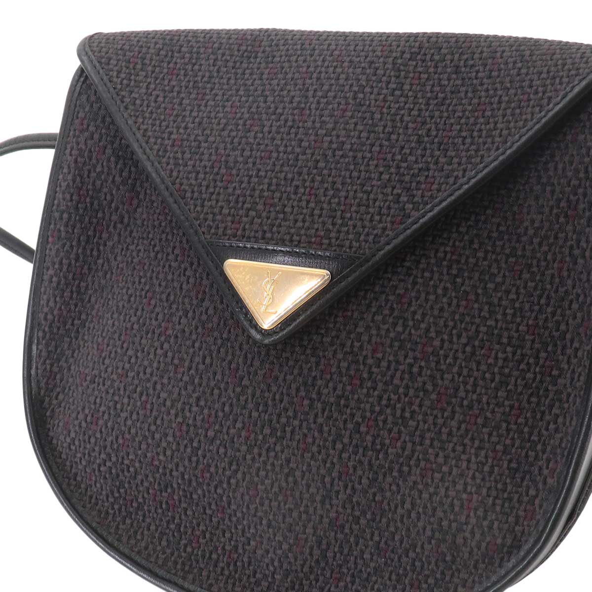 Shoulder Bag PVC Leather Gray Black