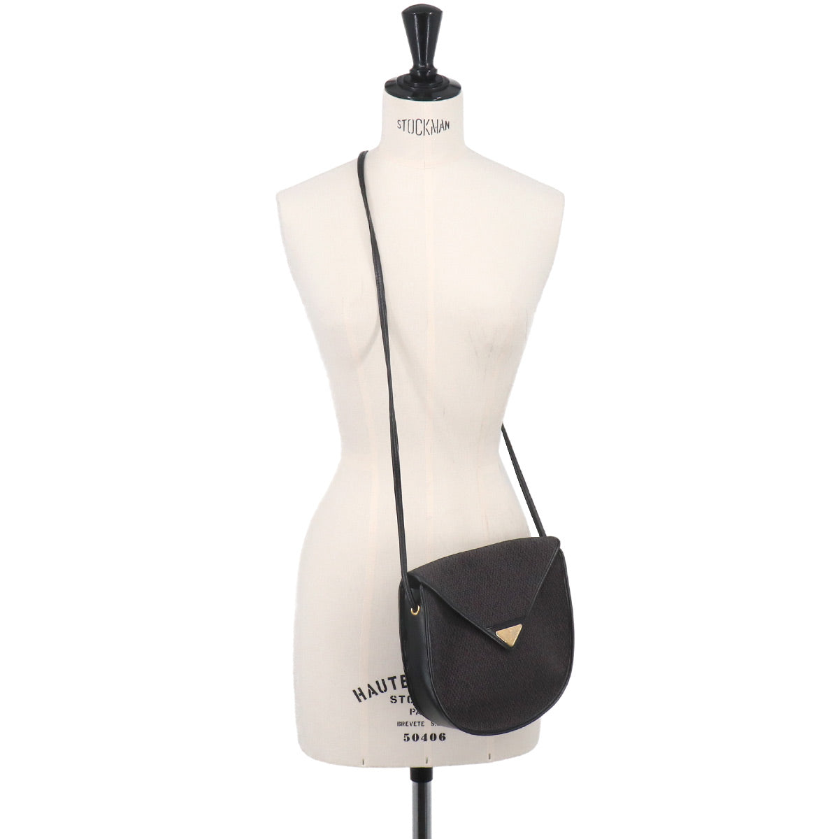 Shoulder Bag PVC Leather Gray Black